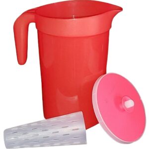 Tupperware 1 Gallon Pitcher with Infuser Emberglow Red