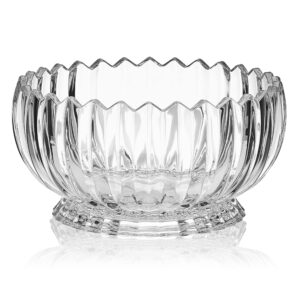 mikasa estate crystal footed bowl, serving tray, clear