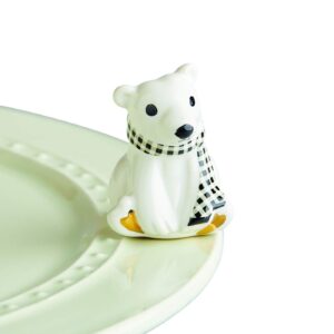 nora fleming polar brrr! (polar bear) - hand-painted ceramic christmas decor - winter minis for the home and office