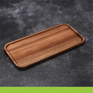 Prosumers Choice Bamboo Serving Tray - Set of 4 Wooden Tea Tray - 16x12-Inch Coffee Table Tray - Food Tray for Serving Snacks or Drinks - Bamboo Tray for Breakfast in Bed, Carrying Food and More