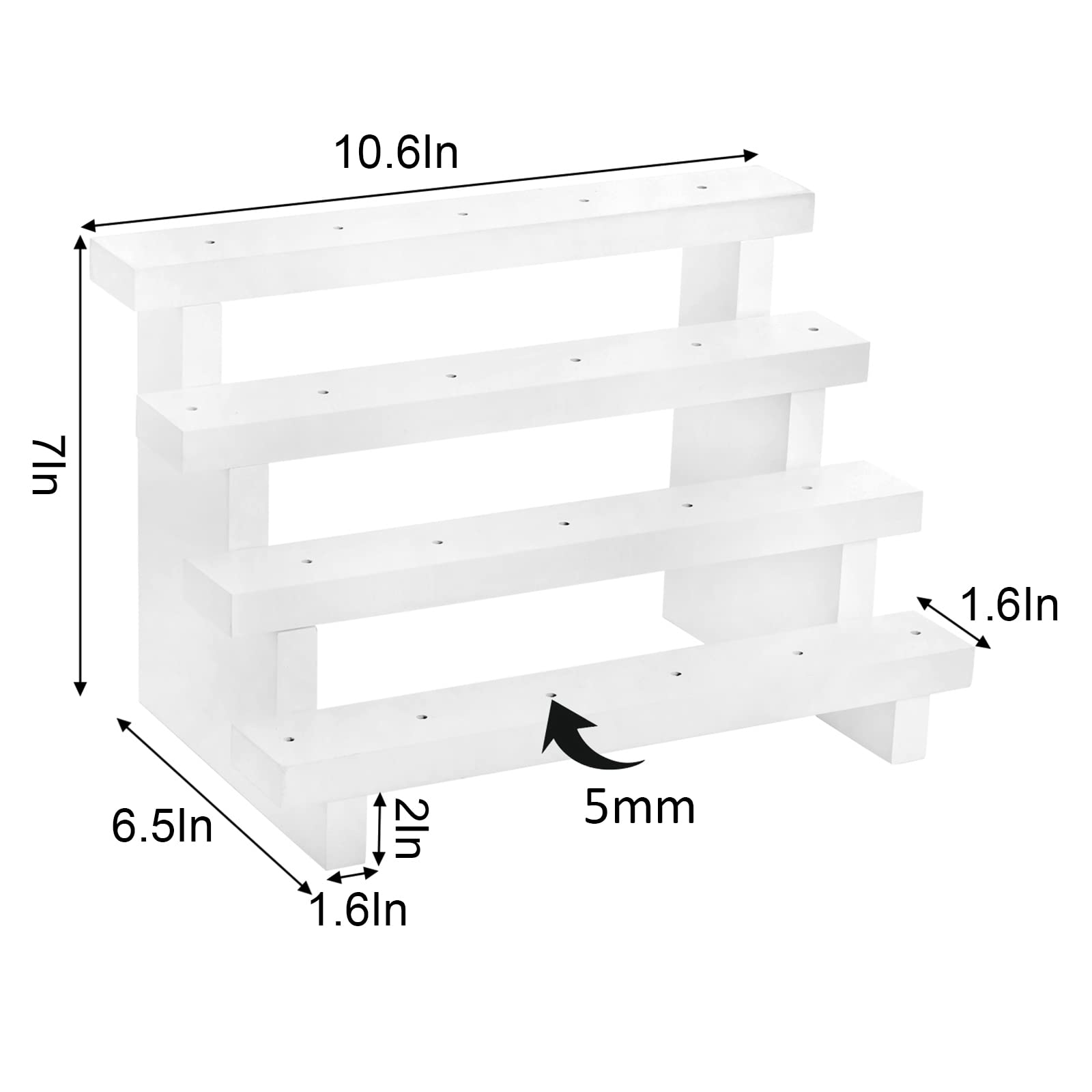 WUWEOT Cake Pop Stand Riser, 22 Holes Wooden Lollipop Holder, 4 Tier White Candy Sucker Display Shelf for Dessert Table of Wedding, Shower, Birthday Party