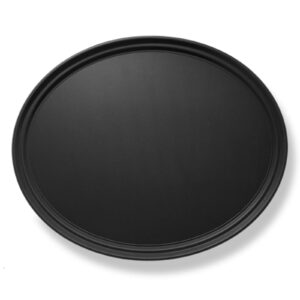jubilee 29" oval restaurant serving tray, black - nsf certified non-slip food service tray
