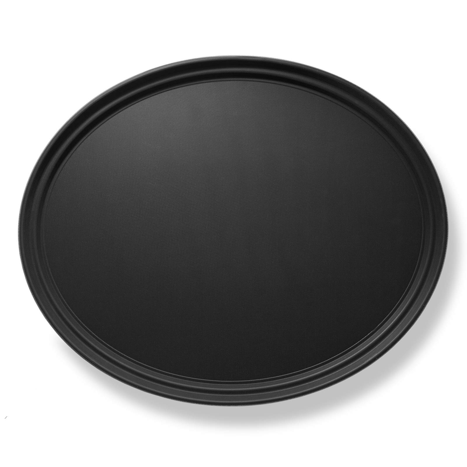 Jubilee 29" Oval Restaurant Serving Tray, Black - NSF Certified Non-Slip Food Service Tray