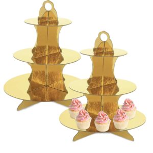 lainrrew 3-tier gold cupcake stand, reusable and portable, easy to assemble