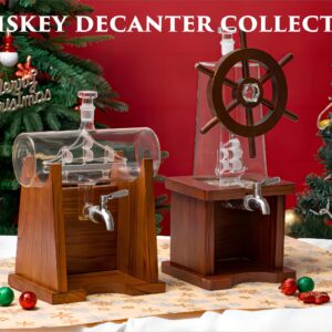 Jillmo Whiskey Decanter, 1250ml Whiskey Decanter Set with 2 Globe Glasses