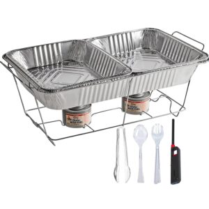 nicole fantini 10pc single disposable aluminum chafing dish buffet set for all parties & events