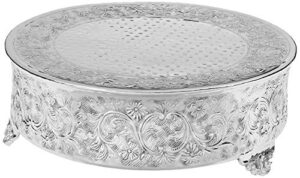 elegance round ornate wedding cake stand, 18-inch, silver