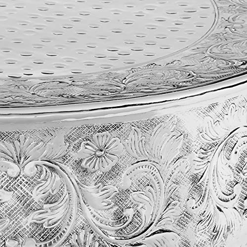 Elegance Round Ornate Wedding Cake Stand, 18-Inch, Silver