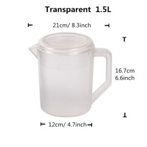 HERF Polycarbonate Plastic Water Pitcher Pot Jug 1.5L Transparent …