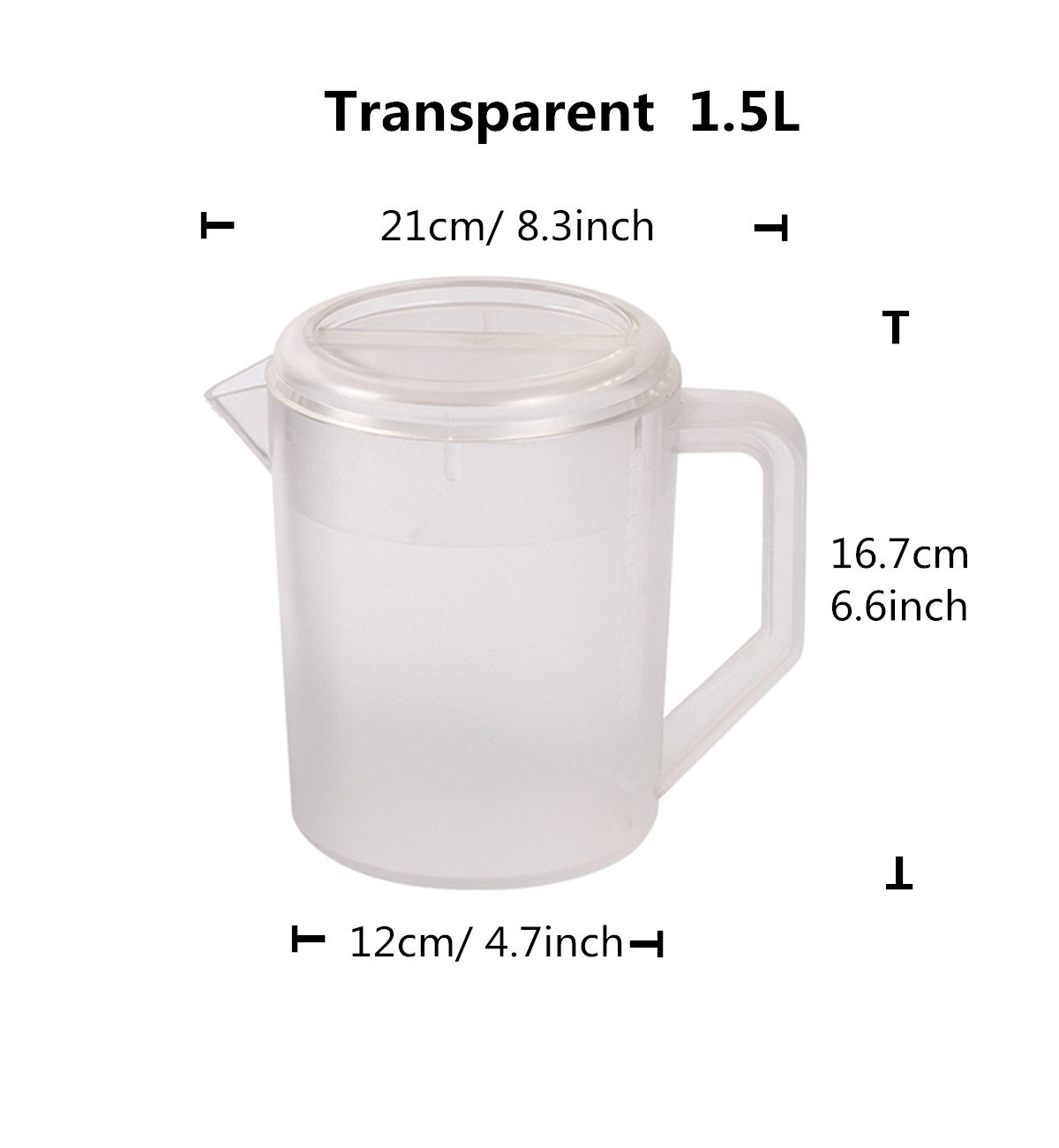 HERF Polycarbonate Plastic Water Pitcher Pot Jug 1.5L Transparent …