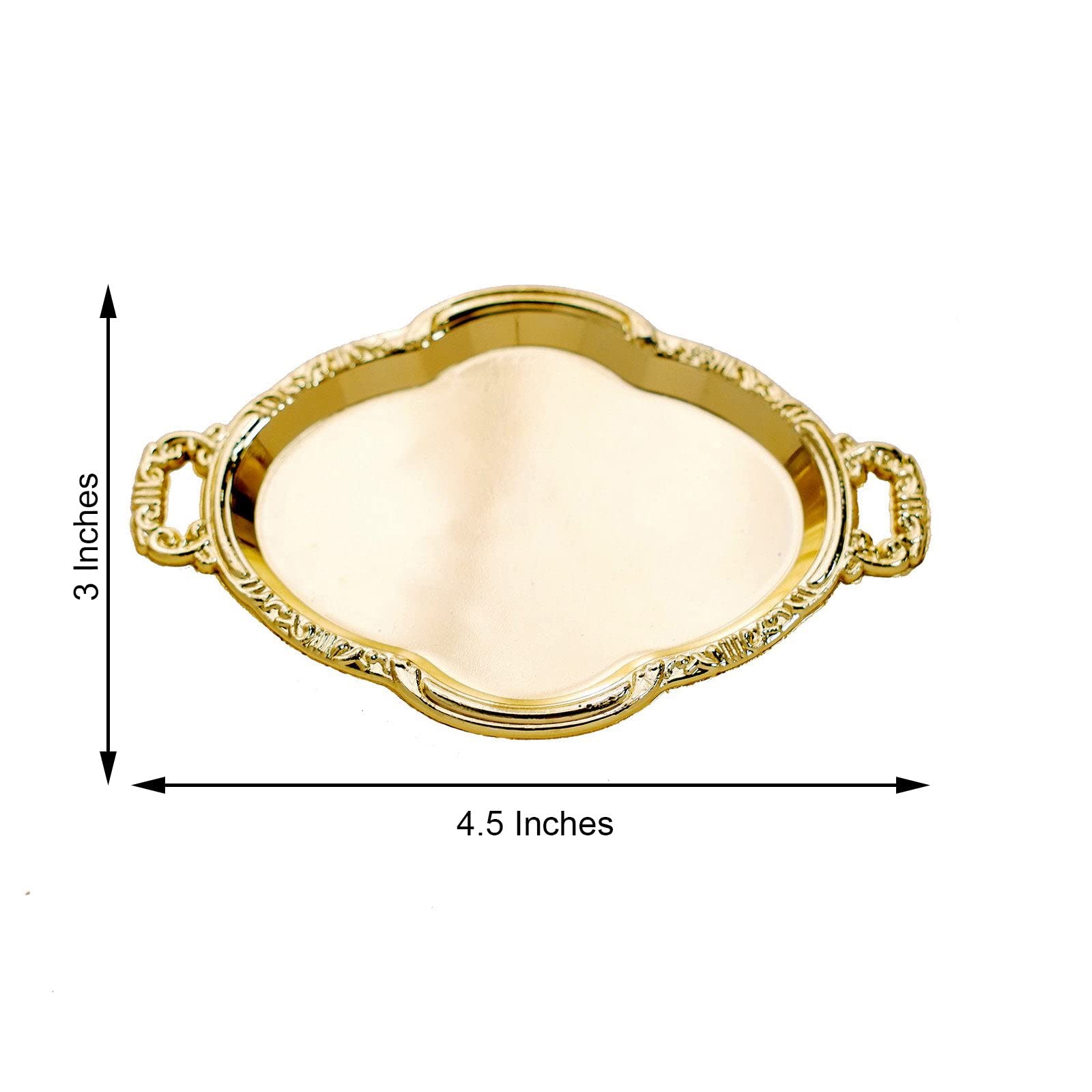 Efavormart 12 Pack - 4.5" Gold Oval Mini Candy Display Tray Favors - Baroque Design for Wedding, Bridal Shower, Baby Shower, Birthday, Candy Jars Decorations