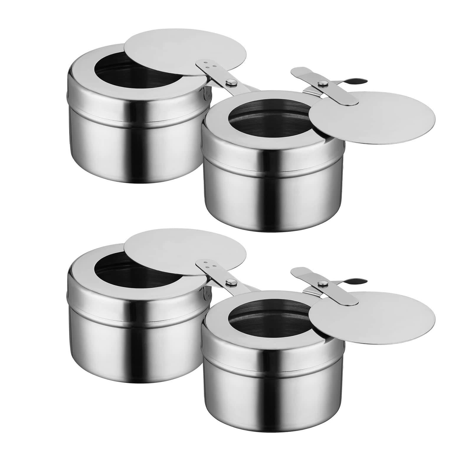 4PCS Fuel Holder for Chafer, Stainless Steel Chafing Fuel Holder with Cover for Chafing Dishes, Buffet Barbecue Party Events