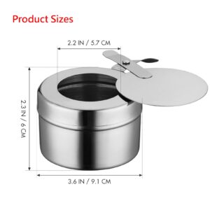 4PCS Fuel Holder for Chafer, Stainless Steel Chafing Fuel Holder with Cover for Chafing Dishes, Buffet Barbecue Party Events