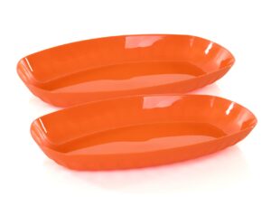 mintra home unbreakable bowls and trays (bold collection) (utility tray 2pk, dark orange)