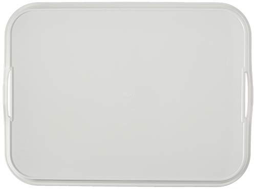 Hutzler Melamine Serving Tray with Handles, 20" x 15", White