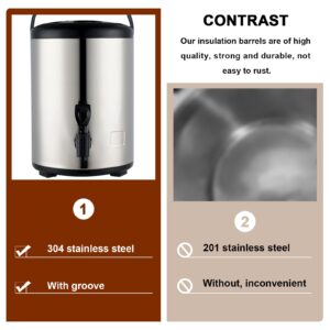 YMJOINMX Food Grade Stainless Steel Insulated Beverage Dispenser 8L 2.1Gallon Insulated Thermal Hot and Cold Beverage Dispenser for Hot Tea Coffee Cold Milk Water Juice (304 Stainless Steel)