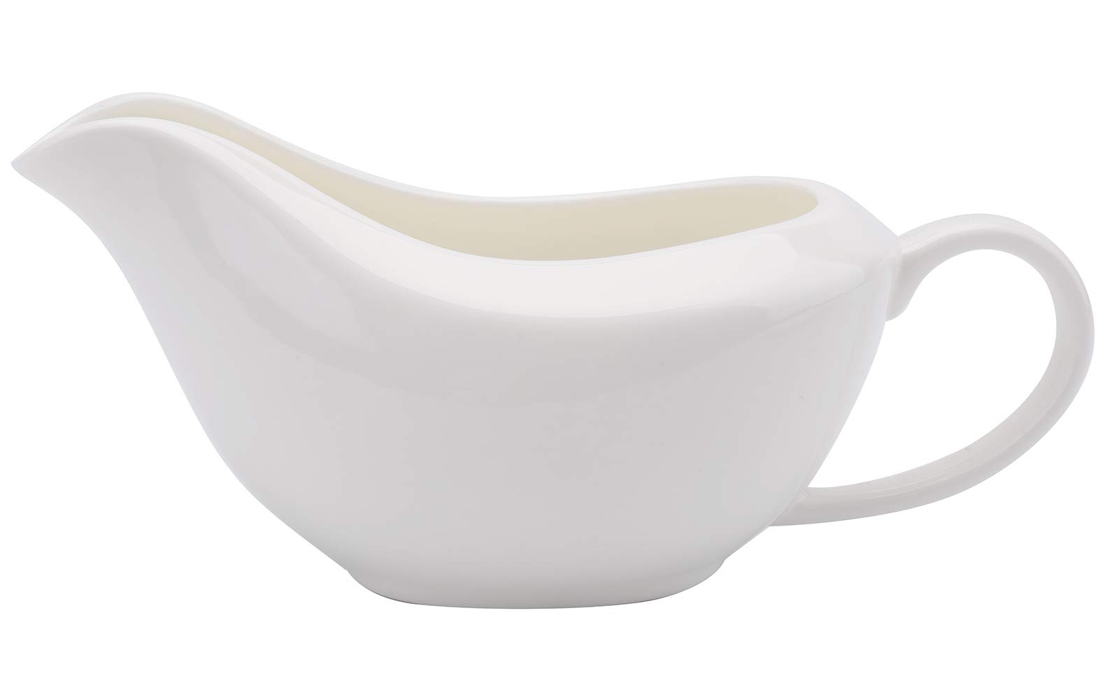 Yesland Gravy Sauce Boat with Saucer Stand -13.5 Oz Fine White Ceramic Gravy Boat for Dining, Holiday Meals & Parties