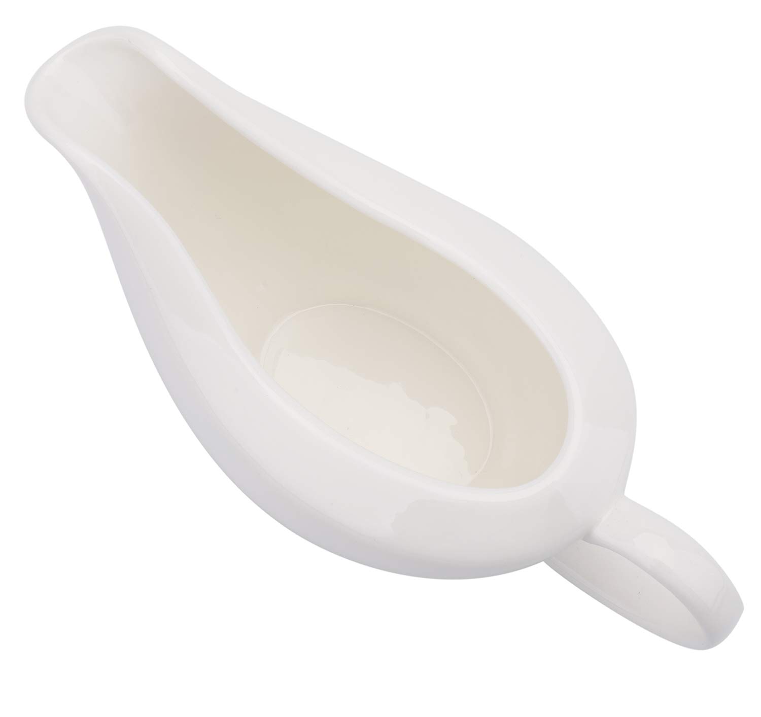 Yesland Gravy Sauce Boat with Saucer Stand -13.5 Oz Fine White Ceramic Gravy Boat for Dining, Holiday Meals & Parties