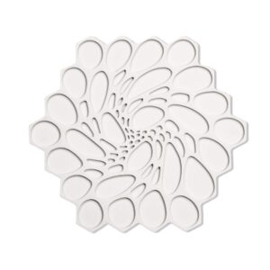 modern-twist 7 x 7" hive silicone trivet, heat resistant up to 675°f, non slip, protects table from heat, cloud, pack of 1