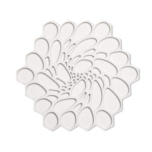 modern-twist 7 x 7" Hive Silicone Trivet, Heat Resistant Up To 675°F, Non Slip, Protects Table From Heat, Cloud, Pack of 1