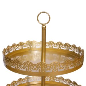 ATRDTO 4pcs Iron Cake Stands Set Cake Holder for Wedding Birthday Baby Shower Gold (Gold)