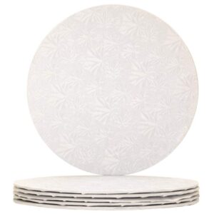 14 inch white round thin sturdy cake board drums for displaying cakes, 1/4 inch thick, (1-pack)