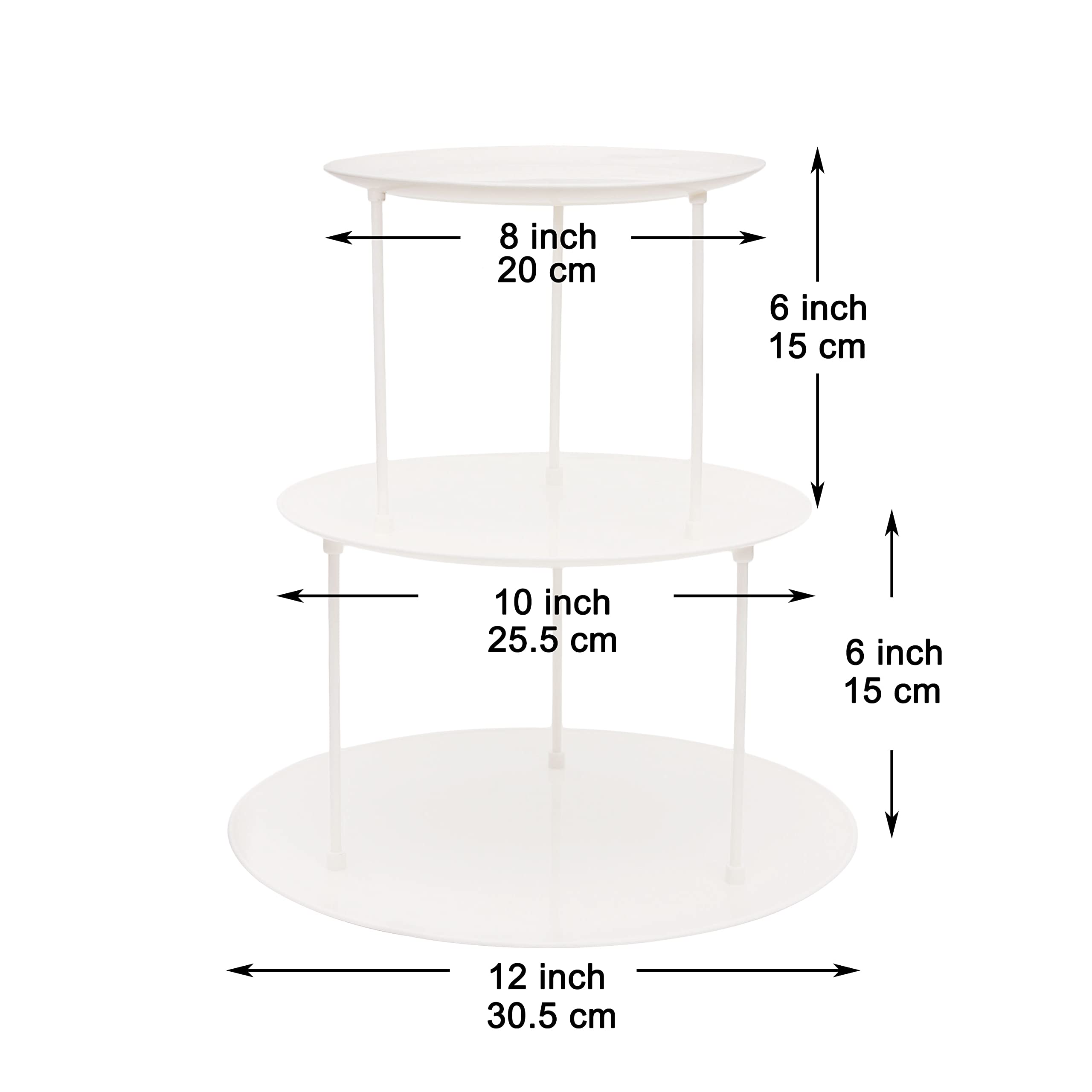 Youngever 3 Tier Serving Tray, 3 Tier Cupcake Stand, Dessert Stand, Plastic Platter Tray, Appetizer Serving Tray