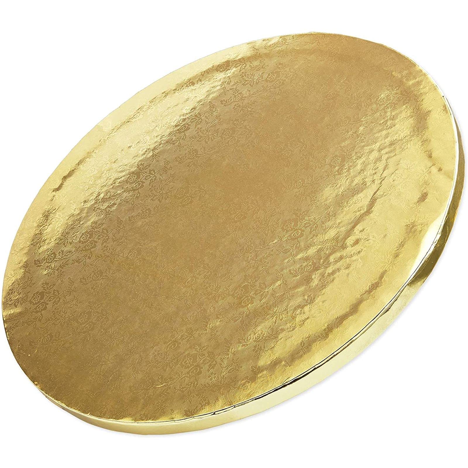 Gold Foil Cake Boards, Disposable Drum Circles (11.5 in.)