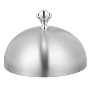 cabilock stainless steel restaurant cloche serving dish food cover dome plate covers for steak cake appetizer plate to keep food warm (7.86x3.93 inch)