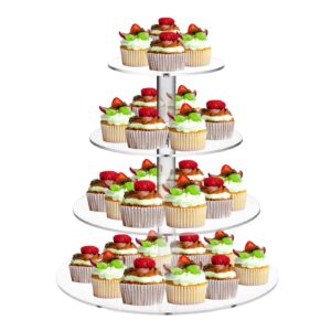 soqkeen 4 tier acrylic cupcake stands for dessert table cupcake tower for wedding birthday afternoon tea theme party decoration
