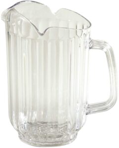 winco polycarbonate water pitcher with 3 spouts, 60-ounce, clear