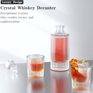 Whiskey Decanter Sets Men, Bourbon Decanter Set for Men, Liquor Decanter with Glass, Whiskey Set Gifts for Dad, Husband, Partner, Bosses, Captain