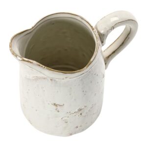 Creative Co-Op 28 oz. Stoneware, Reactive Glaze, White (Each One Will Vary) Pitcher, 6.25"