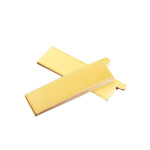 Proshopping 100 pcs 5.12"x1.57" Mini Cake Boards, Long Bar Rectangular Gold Mousse Cardboard Set, Cupcake Base, Dessert Displays Tray, Disposable Paper Coasters, for Wedding Party Cake Pastry Cup