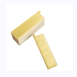 Proshopping 100 pcs 5.12"x1.57" Mini Cake Boards, Long Bar Rectangular Gold Mousse Cardboard Set, Cupcake Base, Dessert Displays Tray, Disposable Paper Coasters, for Wedding Party Cake Pastry Cup