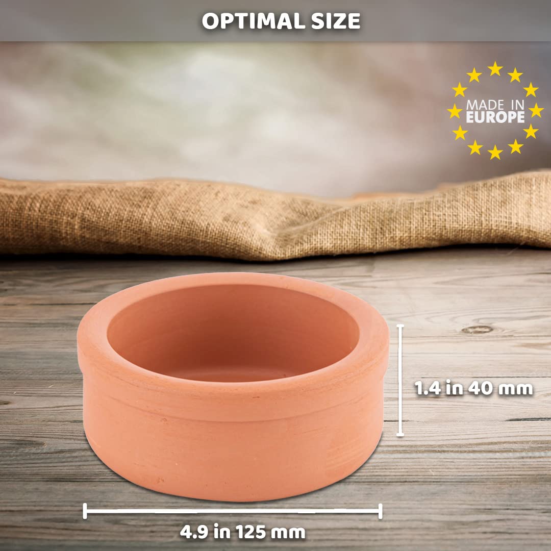 Handmade Clay Pot for Cooking Set of 6, Lead-Free Terracotta Bowls, Mexican, Indian, Turkish, and Korean Cookware, Glazed Earthenware Dinnerware Suitable for Microwave and Oven-Cooking, 4.9 in