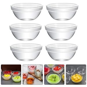 UPKOCH Round Dessert Dishes 8pcs Stacked Glass Bowls Pudding Bowls Glass Ramekins Bowls Mini Glass Bowls for Kitchen Prep Dessert Dips and Candy Dishes Nut Bowls Clear Round Side Dishes