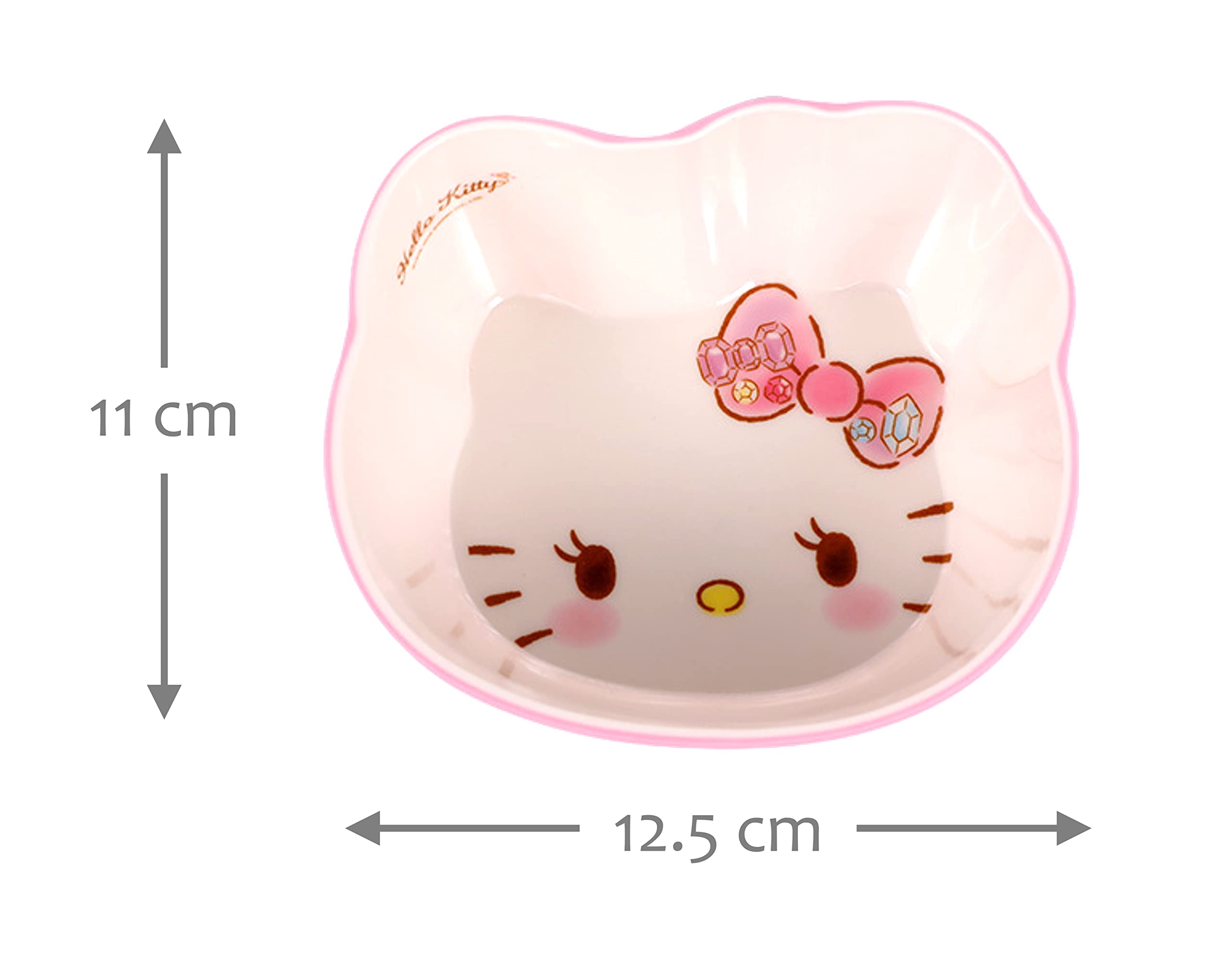Hello Kitty Cute Deluxe Pink Dinnerware Flatware Meal Set – Plate Bowl Cup Spoon, 4 pieces