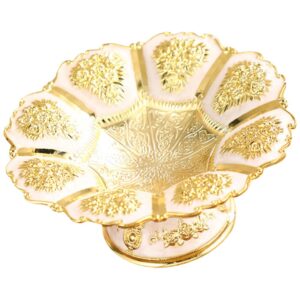 upkoch buddhist fruit tray offering plate footed fruit bowl decorative centerpiece pedestals bowl for home restaurant party fruit candy golden