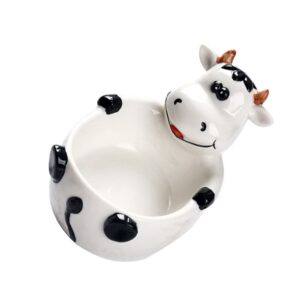 yarnow ceramic animal shape bowl, 1 pcs cute ceramic bowl with chicken shaped, reusable creative salad bowl for home kitchen restaurant (5. 5 x 3. 7 inch calf)