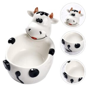 YARNOW Ceramic Animal Shape Bowl, 1 Pcs Cute Ceramic Bowl with Chicken Shaped, Reusable Creative Salad Bowl for Home Kitchen Restaurant (5. 5 x 3. 7 Inch Calf)
