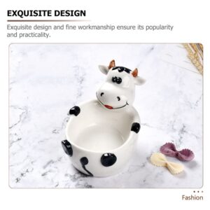 YARNOW Ceramic Animal Shape Bowl, 1 Pcs Cute Ceramic Bowl with Chicken Shaped, Reusable Creative Salad Bowl for Home Kitchen Restaurant (5. 5 x 3. 7 Inch Calf)