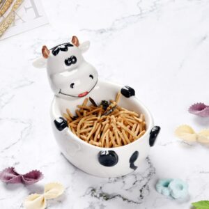 YARNOW Ceramic Animal Shape Bowl, 1 Pcs Cute Ceramic Bowl with Chicken Shaped, Reusable Creative Salad Bowl for Home Kitchen Restaurant (5. 5 x 3. 7 Inch Calf)