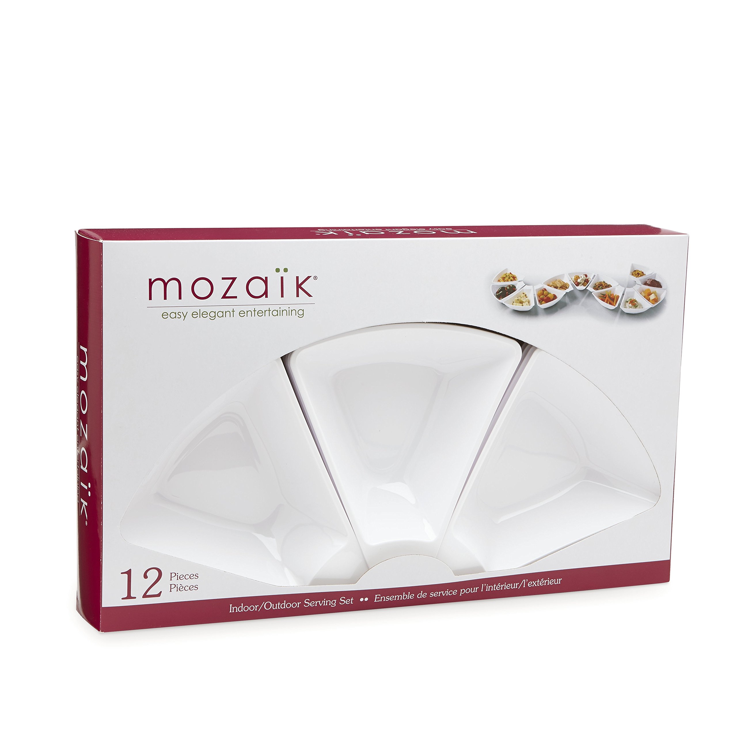 Mozaik Premium Plastic Entertaining and Tapas Set, 12 pieces