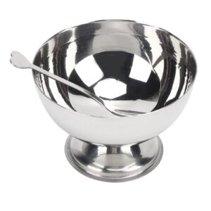 Stainless Steel Dessert Bowl with a Fork, Ice Cream Cup Kitchen Resuable Serving Dessert Dish Bowl for Salad Fruit Pudding on Hotel Restaurants Home Kitchen