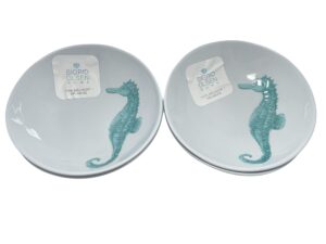 sigrid olsen home seahorse bowl set 4 pieces blue green turquoise 100 percent melamine ocean nautical, blue, green, turquoise