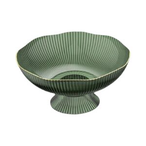 WeiLaiKeQi Fruit Bowls Fruit Plate,Centerpiece Footed Bowl for Decoration Fruit Decorative Bowl Candy Dish Candy Bowl Kitchen Table Home Decor, Green