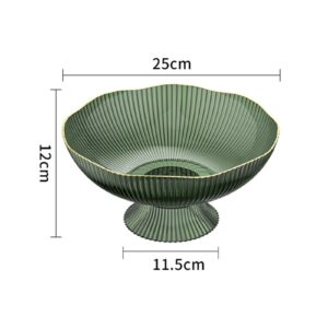 WeiLaiKeQi Fruit Bowls Fruit Plate,Centerpiece Footed Bowl for Decoration Fruit Decorative Bowl Candy Dish Candy Bowl Kitchen Table Home Decor, Green