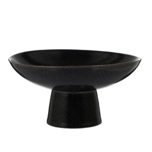 doitool fruit bowl for the counters, ceramic fruit berry bowl plate, decorative fruit dish holder dessert display stand for kitchen counter centerpiece table decor serving fruit tray (black)