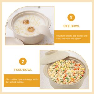 Hemoton Noodle Bowl Miso Soup Bowls Microwave Noodle Bowls with Lid Large Wheat Straw Soup Mug for Soup, Noodle, Ramen Ramen Bowl Wheat Straw Fiber Bowl